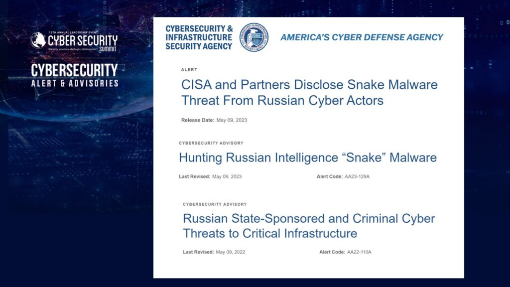 CISA ALERT > SNAKE MALWARE THREAT FROM RUSSIAN ACTORS « Cyber Security